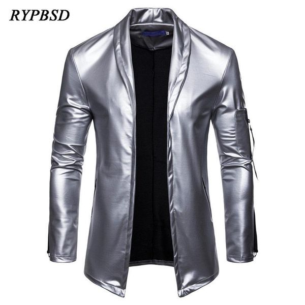 men's fur & faux pu leather suit blazer men 2021 autumn turn down collar casual slim fit cardigan for jacket stage costumes, Black
men's fur & faux pu leather suit blazer men 2021 autumn turn down collar casual slim fit cardigan for jacket stage costumes, Black
