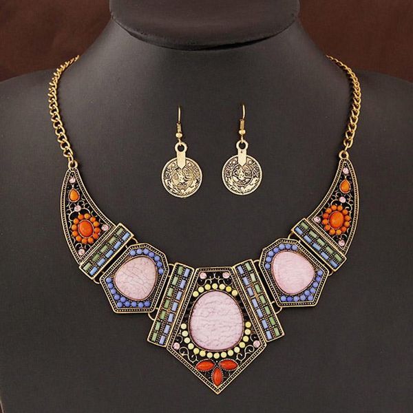 earrings & necklace trendy vintage women's resin geometric jewelry set wedding sets gift, Silver
earrings & necklace trendy vintage women's resin geometric jewelry set wedding sets gift, Silver