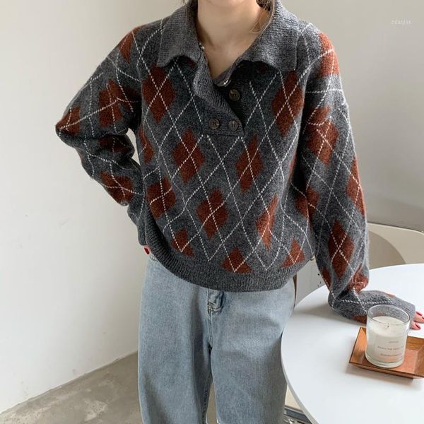 winter thick loose casual soft elegant long sleeve diamond lattice pullover sweaters simplicity comfortable women's, White;black
winter thick loose casual soft elegant long sleeve diamond lattice pullover sweaters simplicity comfortable women's, White;black
