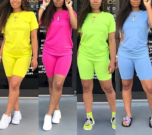 two-piece candy color women's clothing short-sleeved crew neck t-shirt tight-fitting shorts simple style tracksuit outfits, Gray
two-piece candy color women's clothing short-sleeved crew neck t-shirt tight-fitting shorts simple style tracksuit outfits, Gray