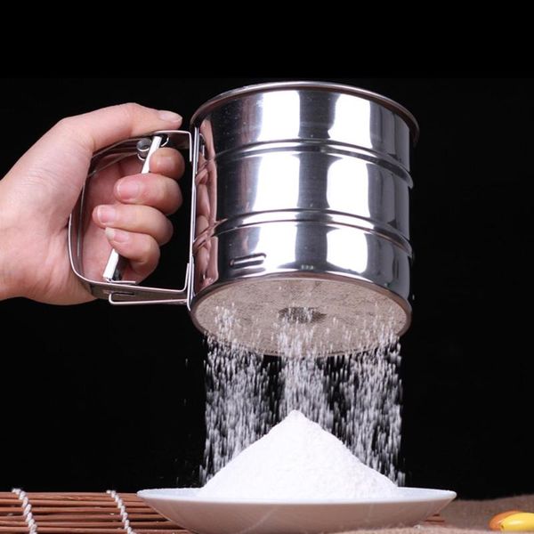 hand-held stainless steel mesh flour sifter baking icing sugar mesh sieve tool dining bake ware cake tools
hand-held stainless steel mesh flour sifter baking icing sugar mesh sieve tool dining bake ware cake tools