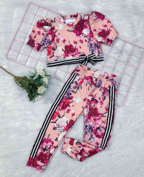 2-7y kids baby girl flower clothes sets summer short sleeve striped pants leggings outfit, White
2-7y kids baby girl flower clothes sets summer short sleeve striped pants leggings outfit, White