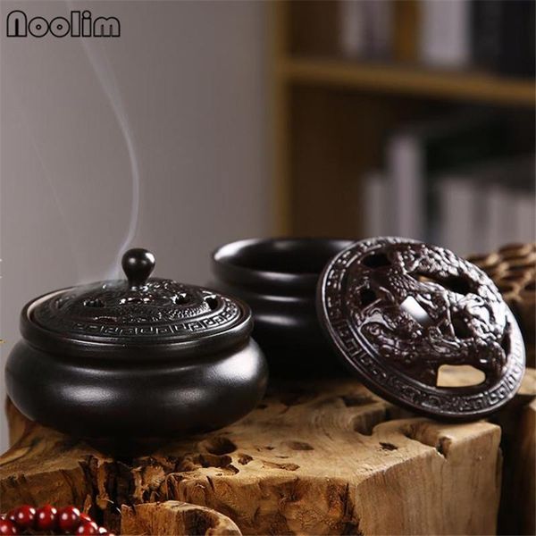 fragrance lamps ancient dragon ceramic coil incense burner with handmade hollow cover and fireproof cotton pad black censer holder
fragrance lamps ancient dragon ceramic coil incense burner with handmade hollow cover and fireproof cotton pad black censer holder