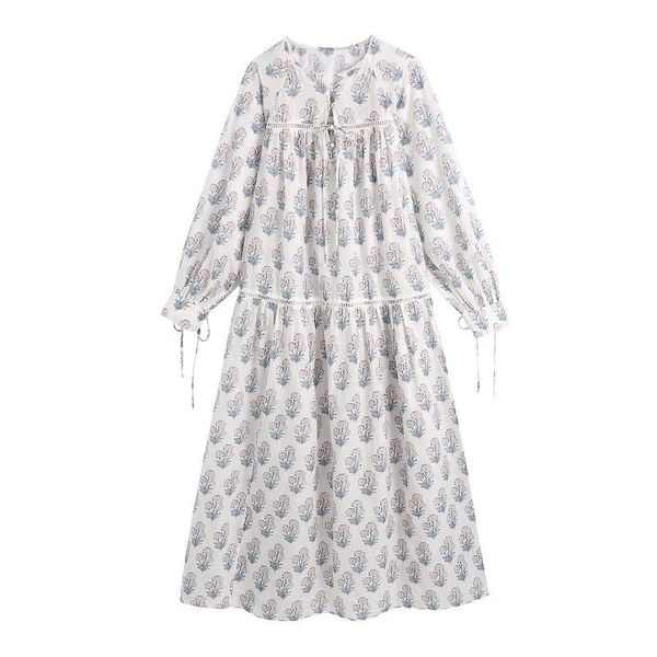 casual dresses women vintage floral printed long dress chic bow tied lantern sleeve maxi female a line loose, Black;gray
casual dresses women vintage floral printed long dress chic bow tied lantern sleeve maxi female a line loose, Black;gray