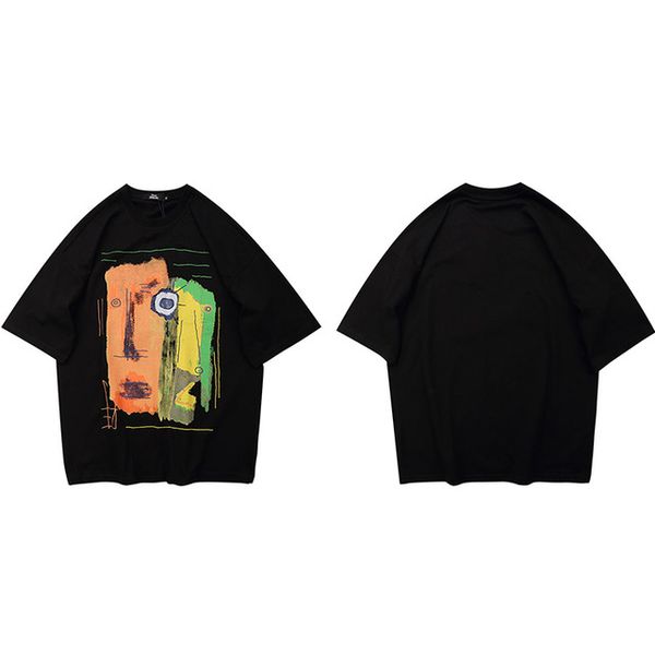 men hip hop streetwear t shirt painting graphic print tshirt 2021 harajuku cotton casual short sleeve t-shirt summer shirt black, White;black
men hip hop streetwear t shirt painting graphic print tshirt 2021 harajuku cotton casual short sleeve t-shirt summer shirt black, White;black