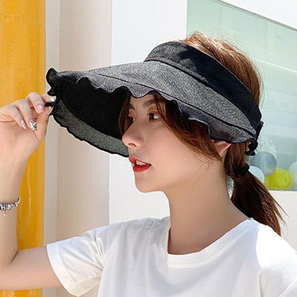 wide brim hats women summer outdoor solid ruffle visor sun protection foldable beach sunscreen hat cap empty adjustable sports #pp2, Blue;gray
wide brim hats women summer outdoor solid ruffle visor sun protection foldable beach sunscreen hat cap empty adjustable sports #pp2, Blue;gray