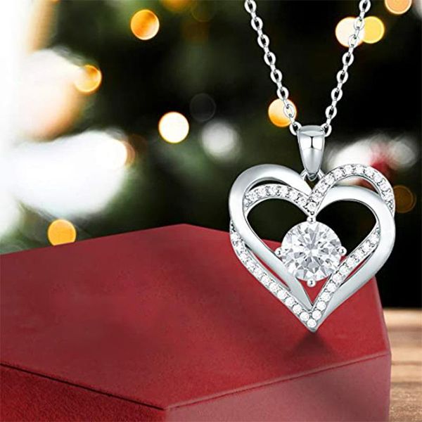 chokers romantic simple twining wave double heart necklace exquisite zircon pendant silver color clavicle chain women's wedding jewelry, Golden;silver
chokers romantic simple twining wave double heart necklace exquisite zircon pendant silver color clavicle chain women's wedding jewelry, Golden;silver