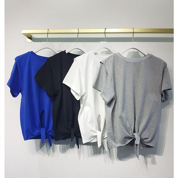 women's t-shirt women cotton knotted gray white blue black 2021 summer short sleeve o-neck tshirt
women's t-shirt women cotton knotted gray white blue black 2021 summer short sleeve o-neck tshirt