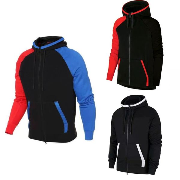 2021 autumn winter new men's multicolor splicing color matching casual hoodie, Black
2021 autumn winter new men's multicolor splicing color matching casual hoodie, Black