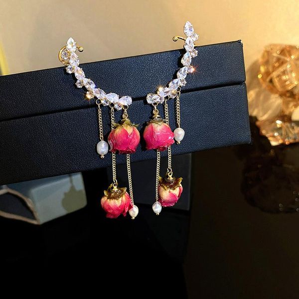 dangle & chandelier fyuan beautiful zircon crystal clip ear drop earrings for women long tassel rose flower pendant weddings party jewelry, Silver
dangle & chandelier fyuan beautiful zircon crystal clip ear drop earrings for women long tassel rose flower pendant weddings party jewelry, Silver