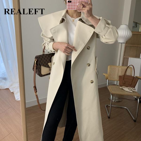 women's trench coats realeft 2021 autumn winter chic minimalist long coat sashes windbreaker double breasted outwear ladies, Tan;black
women's trench coats realeft 2021 autumn winter chic minimalist long coat sashes windbreaker double breasted outwear ladies, Tan;black