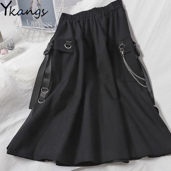 harajuku high waist loose a-line cargo skirt women pocket solid midi long black skirt fashion korean hip hop chain streetwear 210309
harajuku high waist loose a-line cargo skirt women pocket solid midi long black skirt fashion korean hip hop chain streetwear 210309