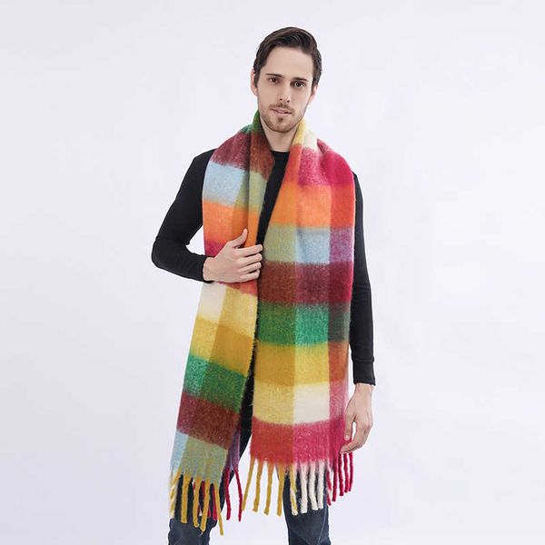 men's imitation cashmere loop yarn wool color lattice scarf women's autumn and winter tassel winter scarf, Blue;gray
men's imitation cashmere loop yarn wool color lattice scarf women's autumn and winter tassel winter scarf, Blue;gray
