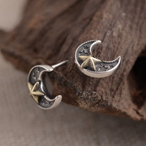2021 new real s925 pure sier jewelry literary creative design crescent temperament woman five-star earrings c6nn, Silver
2021 new real s925 pure sier jewelry literary creative design crescent temperament woman five-star earrings c6nn, Silver