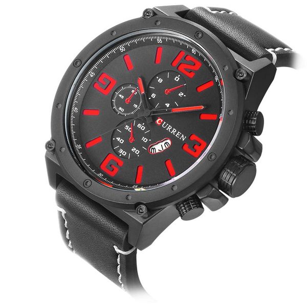 wristwatches curren fashion big dial design black red display sport clock water resistant men's quartz watches leather, Slivery;brown
wristwatches curren fashion big dial design black red display sport clock water resistant men's quartz watches leather, Slivery;brown