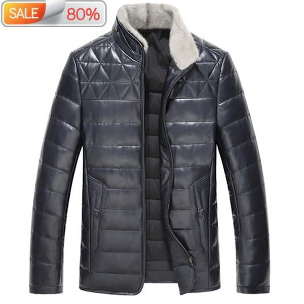 men's leather & faux real sheepskin coat men 90% duck down jacket male genuine jackets outwear plus size d-129399 lx2352, Black
men's leather & faux real sheepskin coat men 90% duck down jacket male genuine jackets outwear plus size d-129399 lx2352, Black