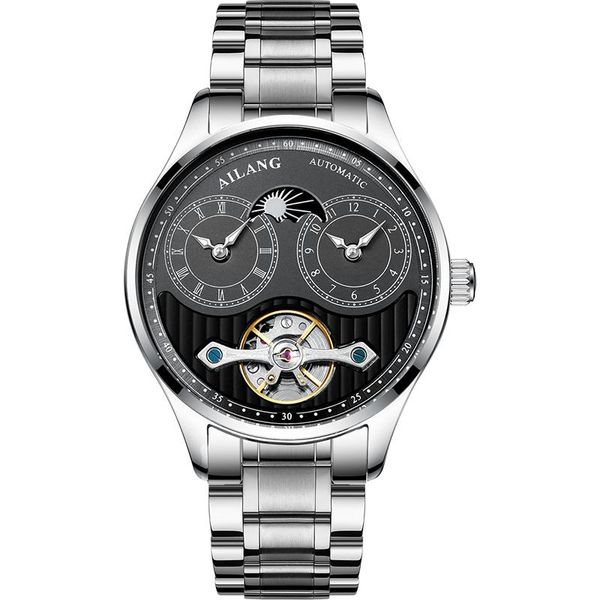 wristwatches ailang genuine automatic men's watch mechanical waterproof large dial dual time zone domineering tide brand 20, Slivery;brown
wristwatches ailang genuine automatic men's watch mechanical waterproof large dial dual time zone domineering tide brand 20, Slivery;brown