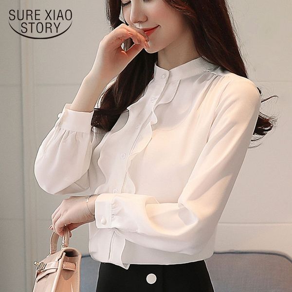 spring fashion chiffon blouse office lady womens and blouses long sleeve women shirts feminine clothes blusas 1872 50 210528, White 
spring fashion chiffon blouse office lady womens and blouses long sleeve women shirts feminine clothes blusas 1872 50 210528, White
