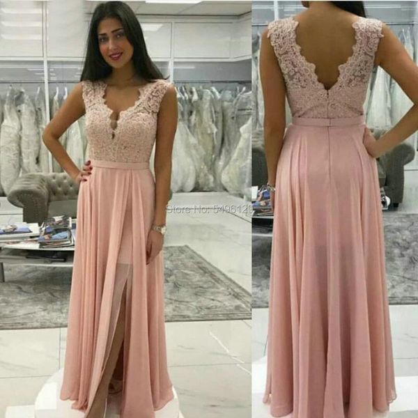 party dresses elegant pink chiffon long evening 2021 appliques lace prom dress side slit a line formal gowns backless, White;black
party dresses elegant pink chiffon long evening 2021 appliques lace prom dress side slit a line formal gowns backless, White;black