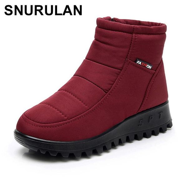 boots snurulan2021 winter snow for women waterproof non-slip womene030, Black