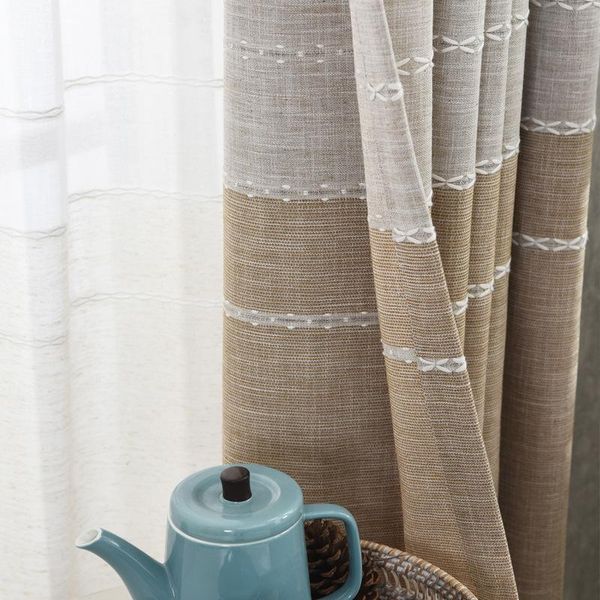 simple modern cotton nordic wind shading curtains for living dining room bedroom