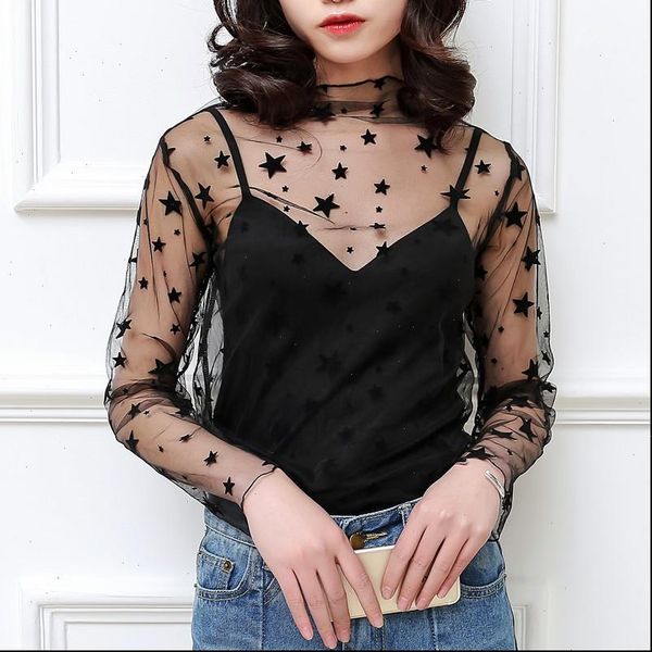 women femme white black dot star tank sea vacation mesh net see through lace blouse spring summer t
women femme white black dot star tank sea vacation mesh net see through lace blouse spring summer t
