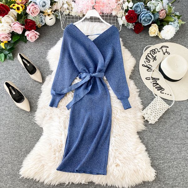2021 autmn winter bright silk knit women bat sleeve v-neck high waist sweater ladies bodycon vestido mujer 29et, Black;gray
2021 autmn winter bright silk knit women bat sleeve v-neck high waist sweater ladies bodycon vestido mujer 29et, Black;gray