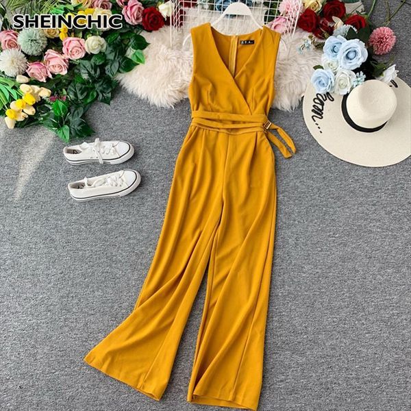 spring summer office sleeveless solid women romper color elegant v neck sashes high waist casual wide leg female, Black;white
spring summer office sleeveless solid women romper color elegant v neck sashes high waist casual wide leg female, Black;white