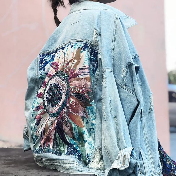 women's jackets women denim jacket feminine spring autumn boho sequin floral appliques embroidery coat long sleeve outerwear female ves, Black;brown
women's jackets women denim jacket feminine spring autumn boho sequin floral appliques embroidery coat long sleeve outerwear female ves, Black;brown