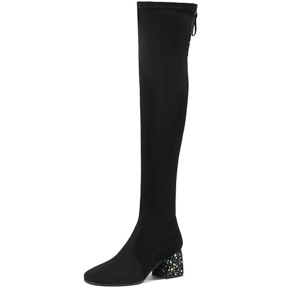 boots autumn winter over-the-knee elegant high heels stretch shoes footwear round toe women fashion black a102
boots autumn winter over-the-knee elegant high heels stretch shoes footwear round toe women fashion black a102