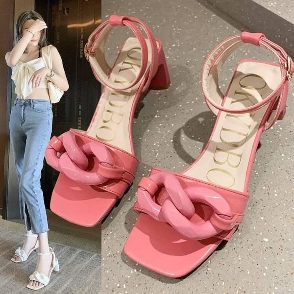 sandals high heels summer 2021 style roman fashion chain mid-heel, Black
sandals high heels summer 2021 style roman fashion chain mid-heel, Black