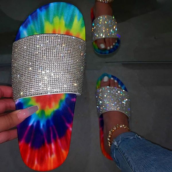 women's flat slippers crystal glitter casual shoes bling colorful rhinestone ladies summer slides sandals female fashion, Black
women's flat slippers crystal glitter casual shoes bling colorful rhinestone ladies summer slides sandals female fashion, Black