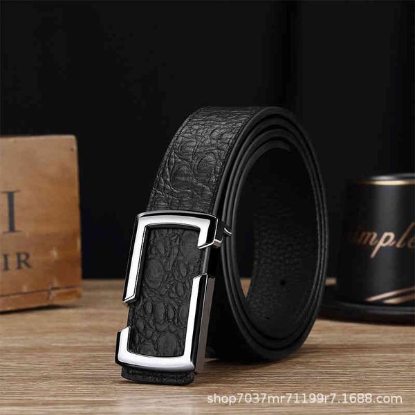 leather no head automatic belt buckle headless men's, Black;brown 
leather no head automatic belt buckle headless men's, Black;brown