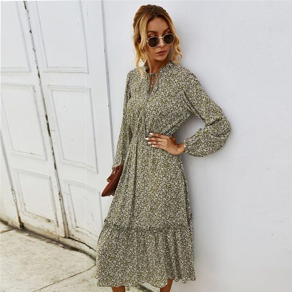 2021 autumn winter ladies casual floral print women full sleeve lace up v-neck high wasit long vintage female new sg8m, Black;gray
2021 autumn winter ladies casual floral print women full sleeve lace up v-neck high wasit long vintage female new sg8m, Black;gray