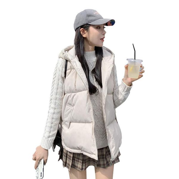 women's vests winter outerwear loose short student hooded bread down cotton waistcoat jacket, Black;white
women's vests winter outerwear loose short student hooded bread down cotton waistcoat jacket, Black;white