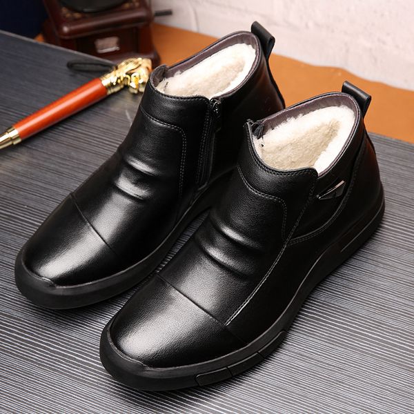 genuine leather men winter boots warm plush cold winter shoes fashion mens ankle boots cow leather male cotton shoes gb, Black
genuine leather men winter boots warm plush cold winter shoes fashion mens ankle boots cow leather male cotton shoes gb, Black