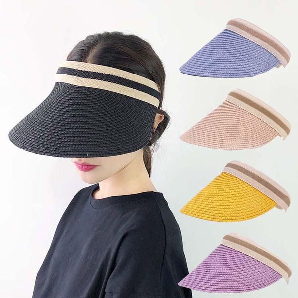 wide brim hats women's sun handmade straw visor caps summer empty uv protection beach hat for men women, Blue;gray
wide brim hats women's sun handmade straw visor caps summer empty uv protection beach hat for men women, Blue;gray
