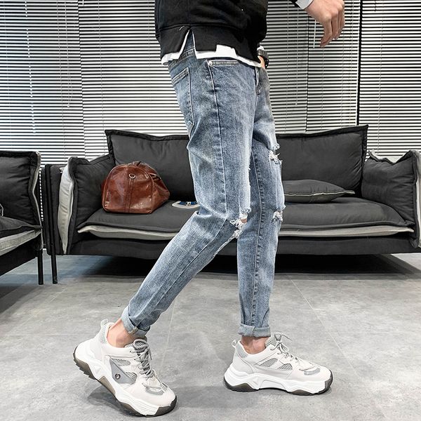 New Fashion 2021 Spring Destroyed Brem for Korean Fine Casual Fit Jeans Hip Hop Men Stretch Denim Male Brim Pants 34-28 Blue 0J5E
New Fashion 2021 Spring Destroyed Brem for Korean Fine Casual Fit Jeans Hip Hop Men Stretch Denim Male Brim Pants 34-28 Blue 0J5E