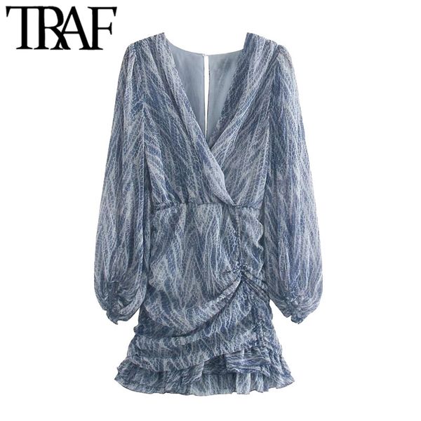 traf women chic fashion animal print asymmetric draped mini dress vintage long sleeve ruffled female dresses mujer 210309, Black;gray
traf women chic fashion animal print asymmetric draped mini dress vintage long sleeve ruffled female dresses mujer 210309, Black;gray