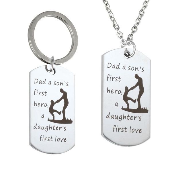 keychains father's day gifts family jewelry stainless steel lettering charm dog tags pendant necklace keyrings, Silver
keychains father's day gifts family jewelry stainless steel lettering charm dog tags pendant necklace keyrings, Silver