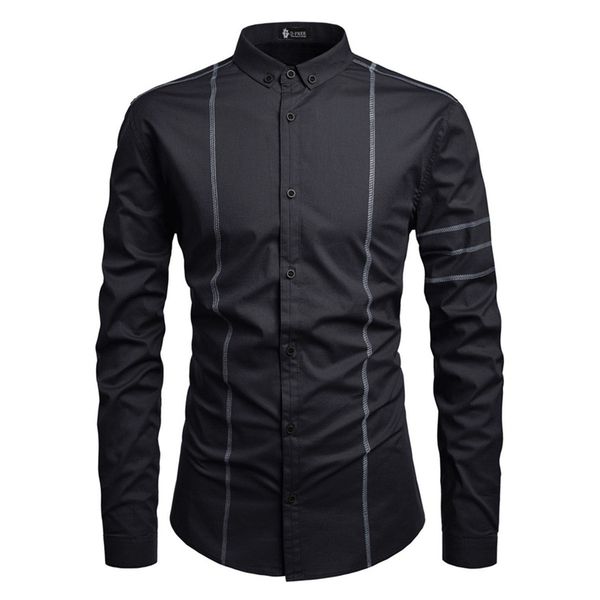 long mouwen slender fit company guides fashion brand men casual shirt men's clothing, White;black
long mouwen slender fit company guides fashion brand men casual shirt men's clothing, White;black