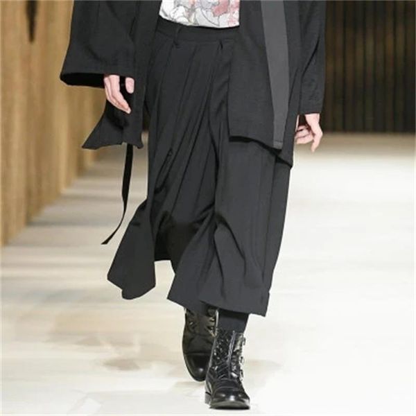 men's pants seven point wide leg casual loose spring and summer 2021 fashion show youth folding thigh, Black
men's pants seven point wide leg casual loose spring and summer 2021 fashion show youth folding thigh, Black