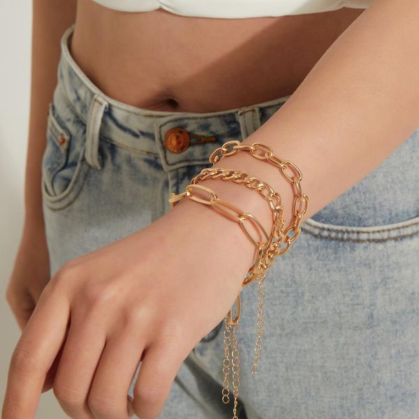 link, chain states jewelry personality slub thick metal bracelet with female fashion temperament, Black
link, chain states jewelry personality slub thick metal bracelet with female fashion temperament, Black