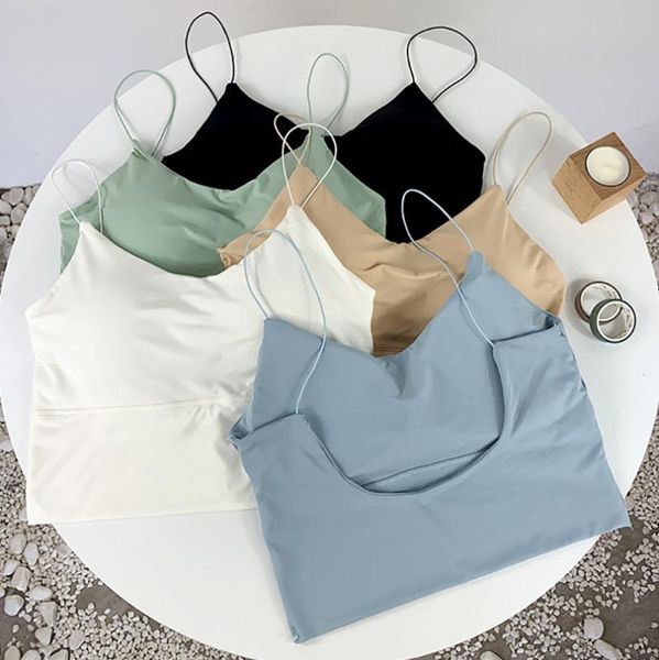 camisoles & tanks women's seamless short sports bra tube camisole with detachable padded underwear vest, Black;white
camisoles & tanks women's seamless short sports bra tube camisole with detachable padded underwear vest, Black;white