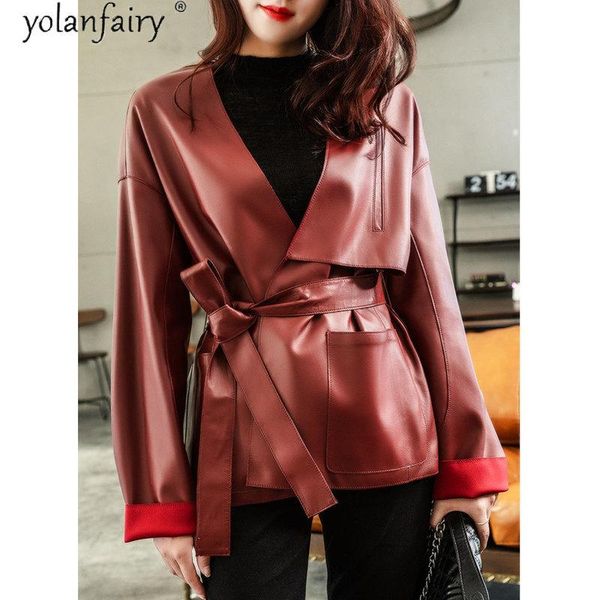 natural real sheepskin leather jacket women lambskin leather coat female korean clothes spring autumn 2021 kj6454, Black
natural real sheepskin leather jacket women lambskin leather coat female korean clothes spring autumn 2021 kj6454, Black