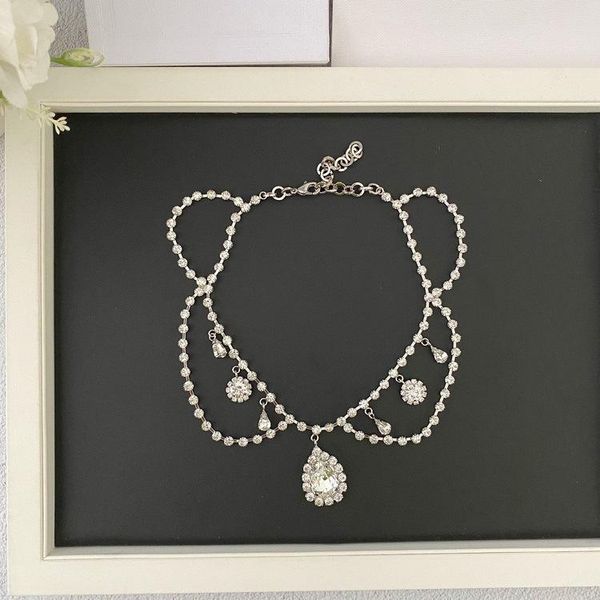 pendant necklaces 21 simple crystal water drop hollow short chain necklace personality lady, Silver
pendant necklaces 21 simple crystal water drop hollow short chain necklace personality lady, Silver
