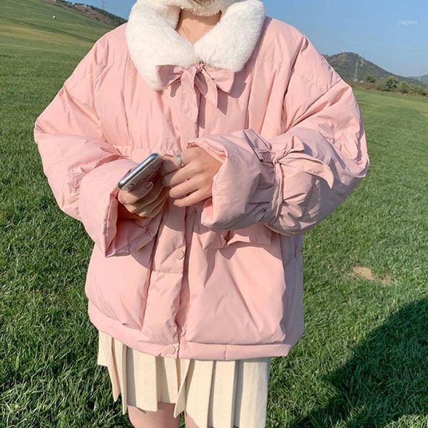 women's down & parkas 2021 winter women sweet single breasted bow coat female thick warm jacket pink blue pocket cute fur collar coats, Black
women's down & parkas 2021 winter women sweet single breasted bow coat female thick warm jacket pink blue pocket cute fur collar coats, Black