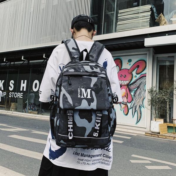 backpack men's large capacity campus high school junior student fashion computer bag street camouflage bags
backpack men's large capacity campus high school junior student fashion computer bag street camouflage bags