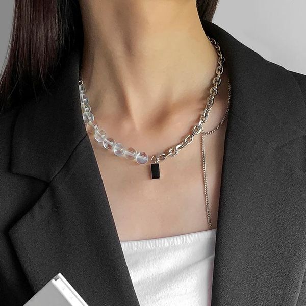 chokers shixin stainless steel thin chain with beaded necklaces for women asymmetry choker collar 2021 fashion jewelry unisex, Golden;silver
chokers shixin stainless steel thin chain with beaded necklaces for women asymmetry choker collar 2021 fashion jewelry unisex, Golden;silver