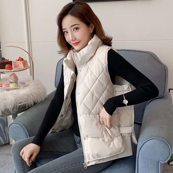 #0742 winter vest coat women beige black sleeveless jacket female slim cotton korean fashion bodywarmer waistcoat ladies vest, Black;white
#0742 winter vest coat women beige black sleeveless jacket female slim cotton korean fashion bodywarmer waistcoat ladies vest, Black;white